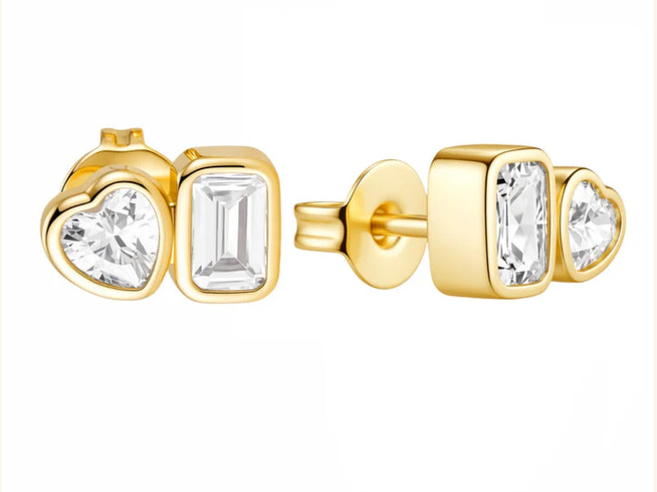 Sweetheart Duo Stud Earrings