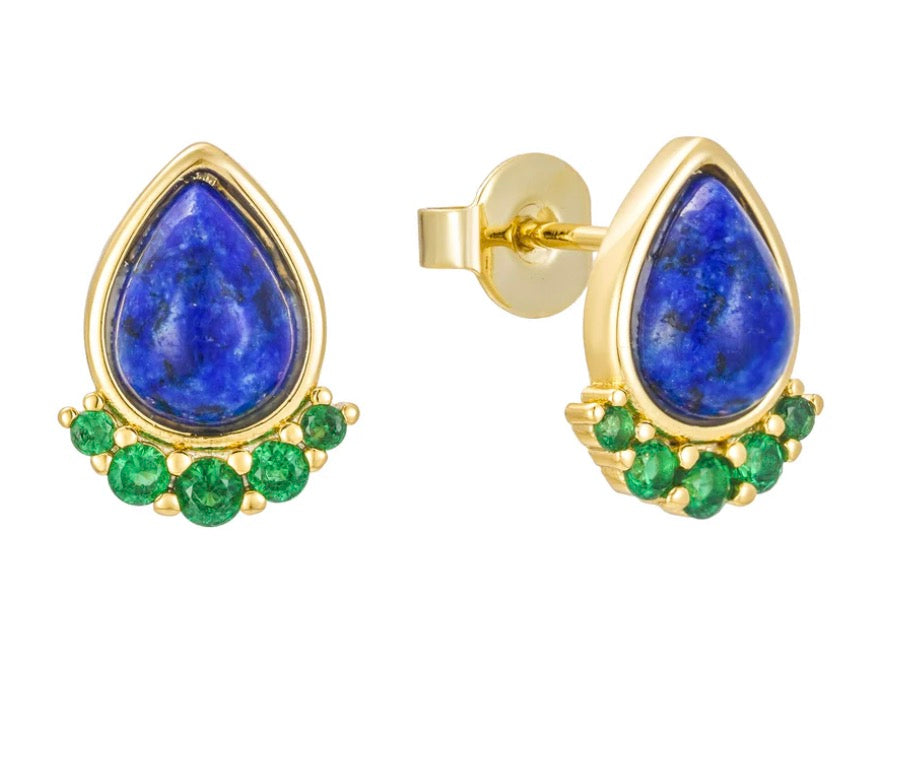 Majesty Lapis Stud Earrings