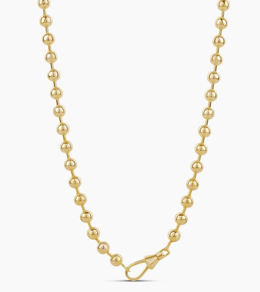 Golden Orbit Bead Necklace