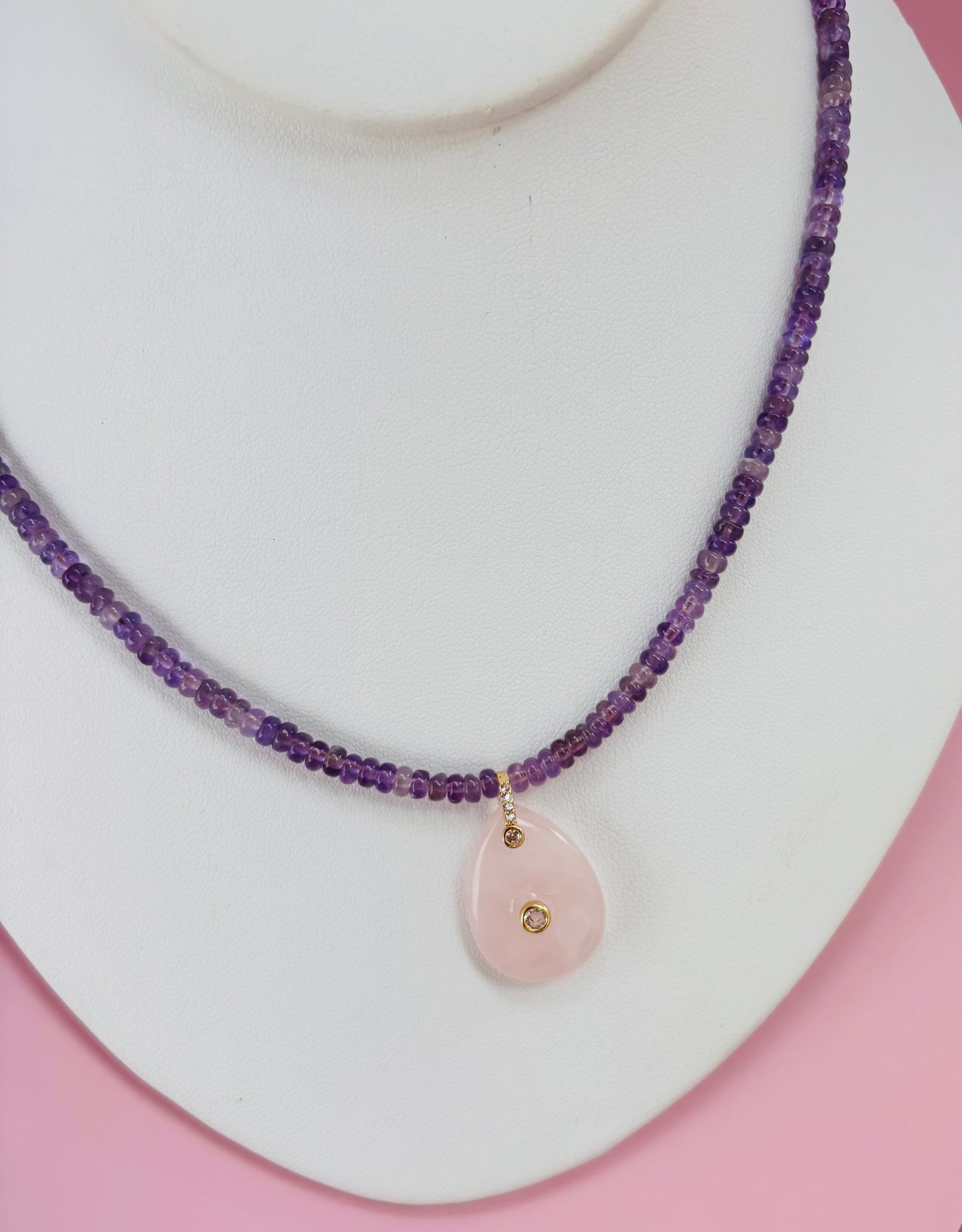 Blush Harmony Amethyst & Rose Quartz Necklace