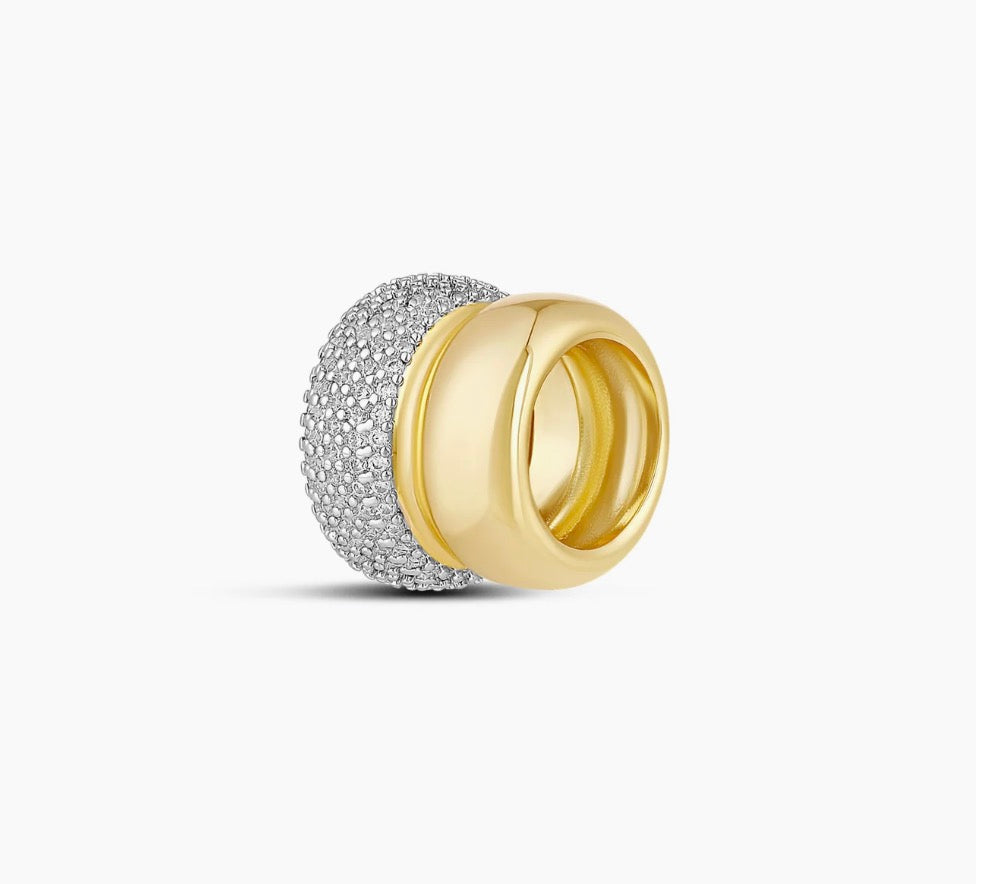 Two Tone Pavé Barrel Spacer