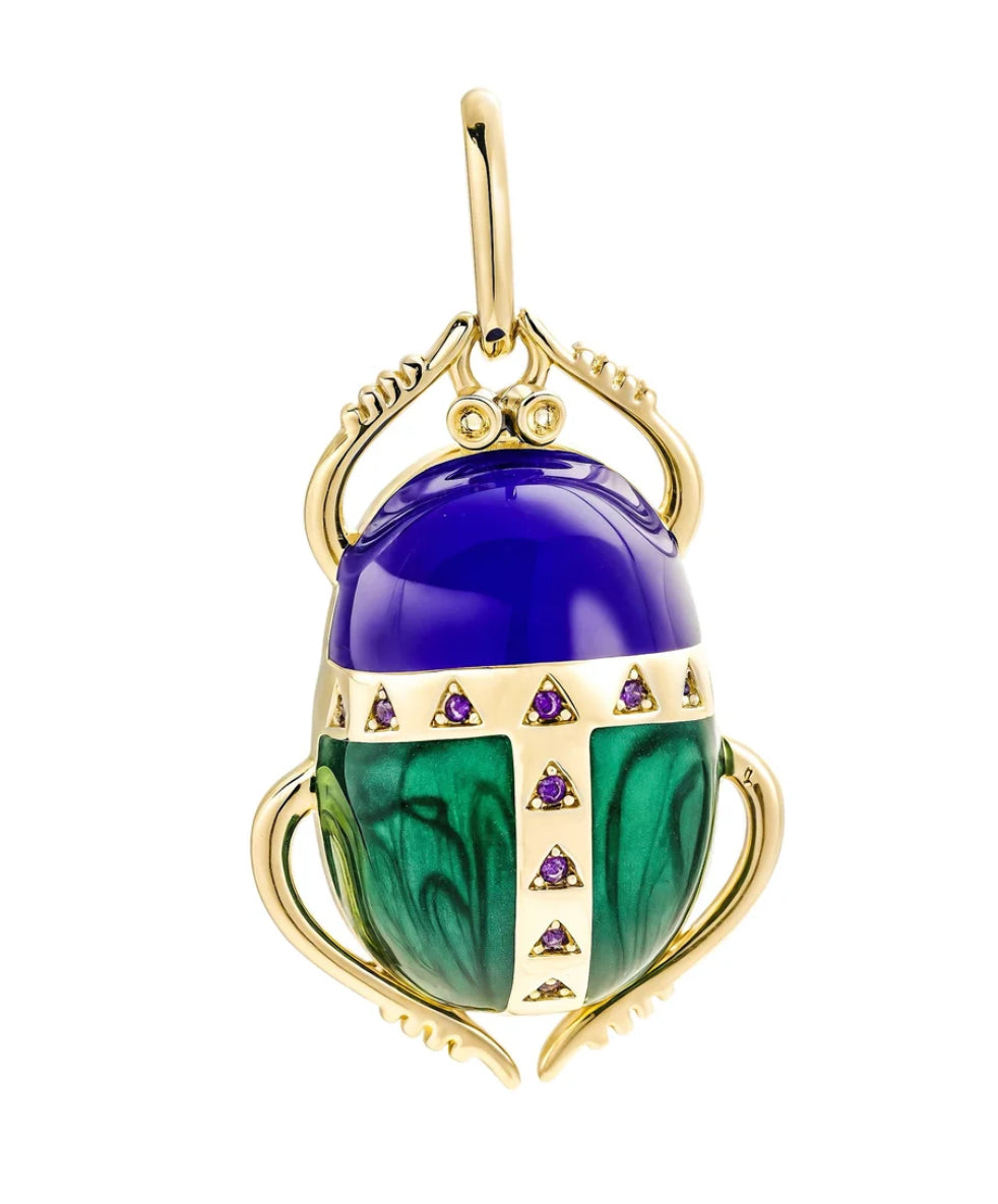 Enamel scarab pendant