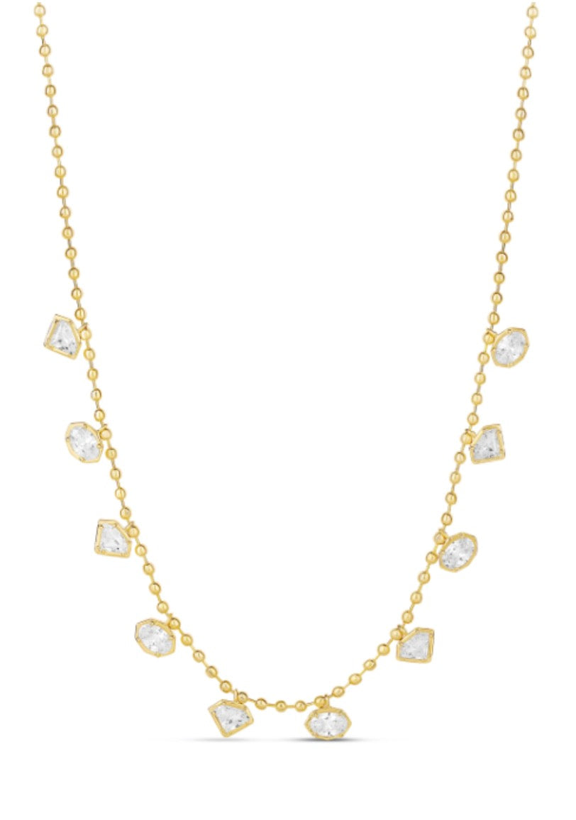 Golden Mosaic Crystal Necklace