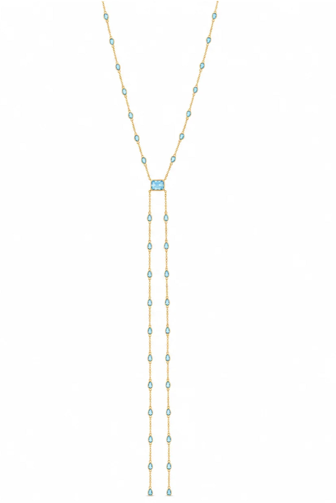 Azure Cascade Double Drop Necklace