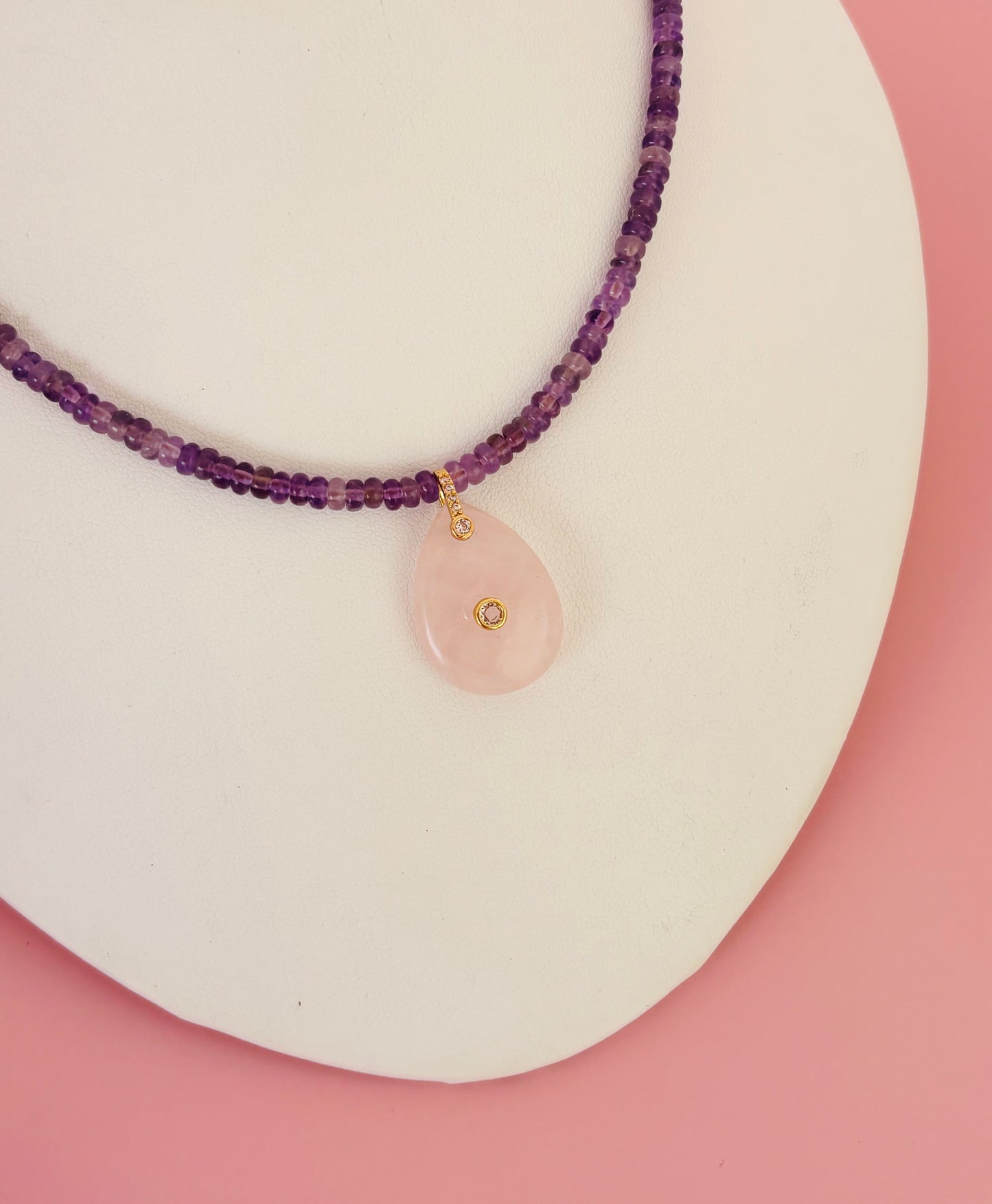 Blush Harmony Amethyst & Rose Quartz Necklace