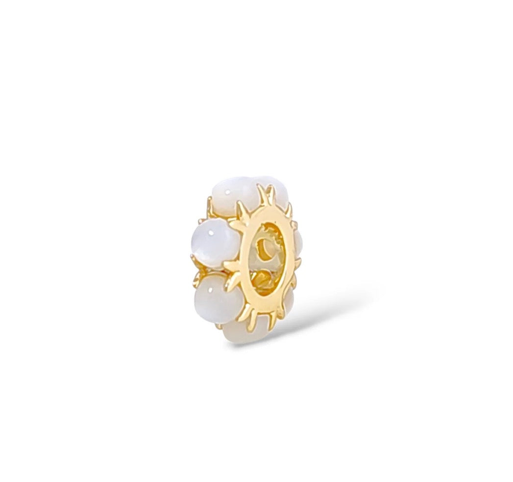 Golden Petal Gem Spacer Bead