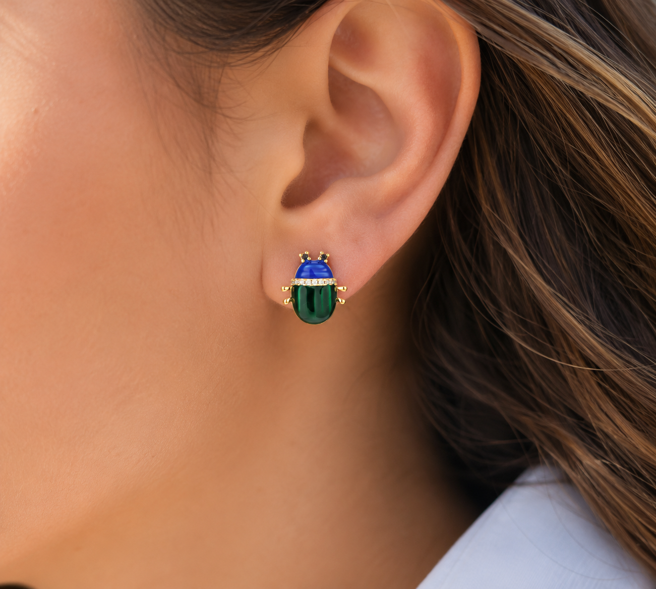 Royal Scarab Stud Earrings