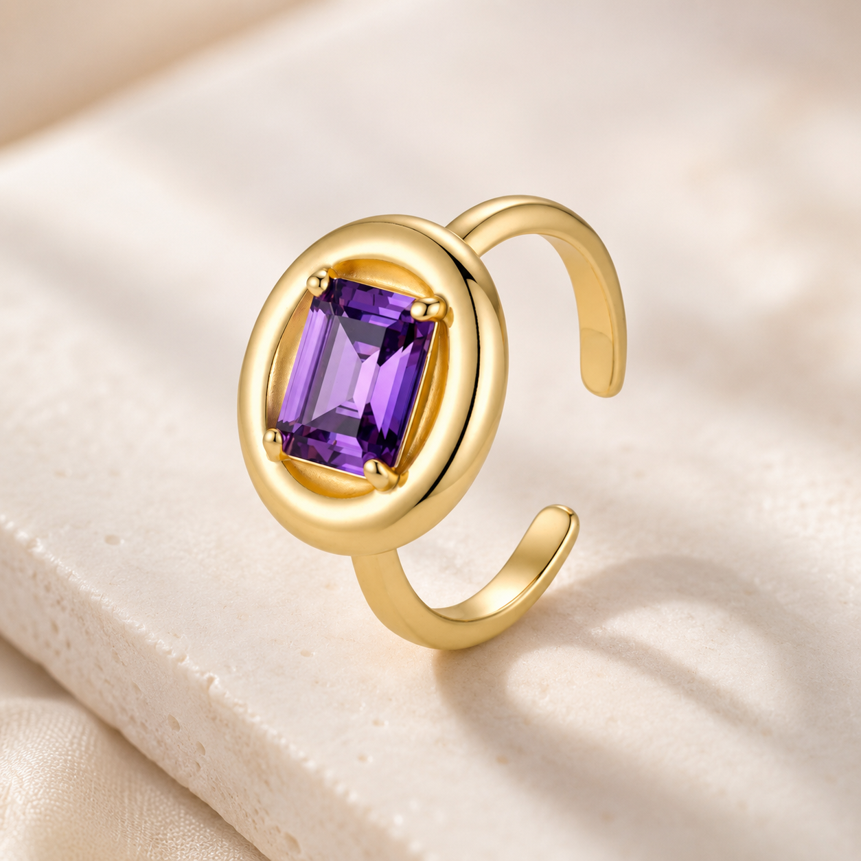 Violet Aura Adjustable Ring