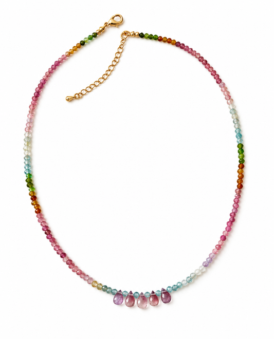 Watercolor Bloom Tourmaline Necklace