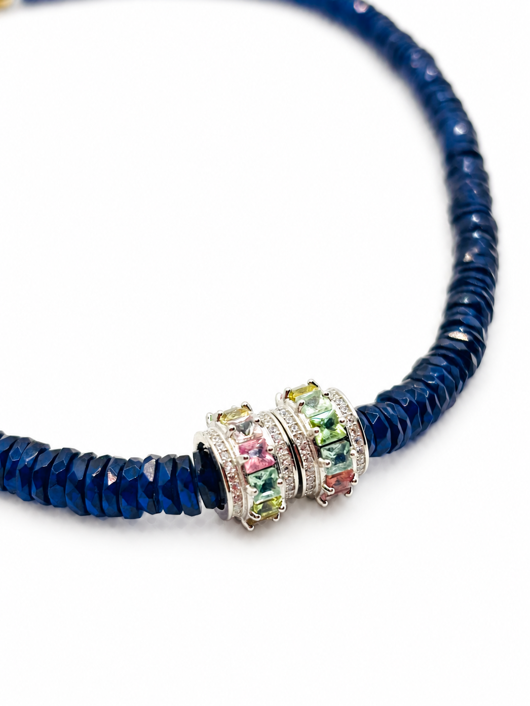 Rainbow Tourmaline 925 Sterling Silver Spacer