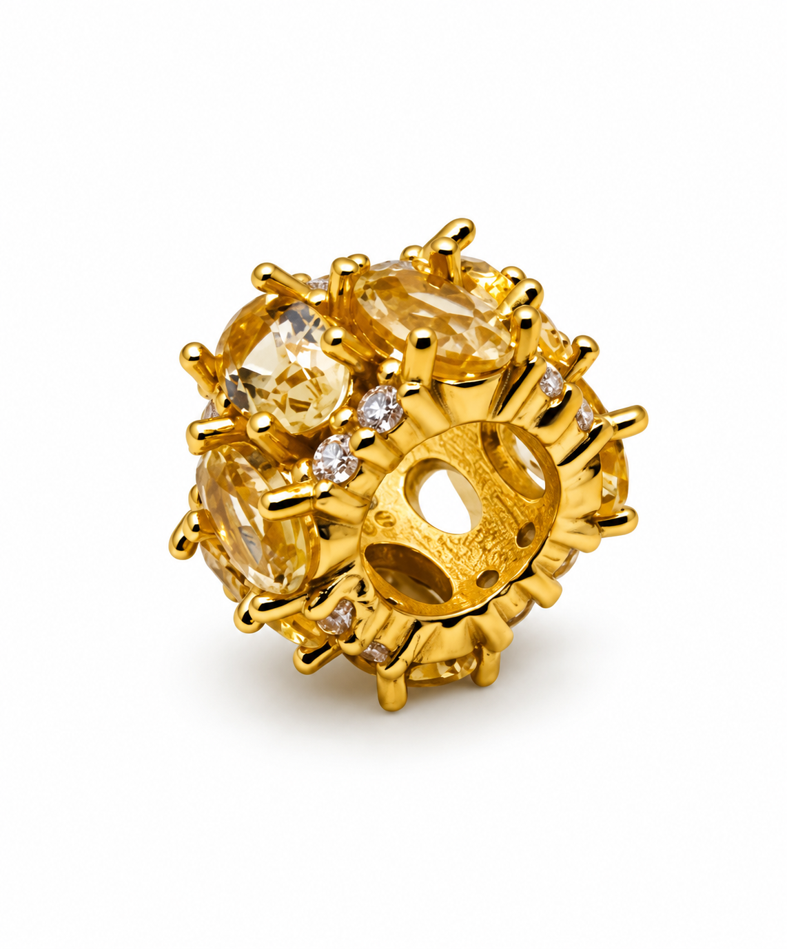 Golden Bloom Gemstone Spacer | S925 Sterling Silver | Citrine or Peridot