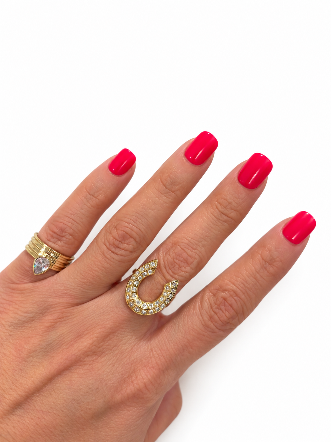Golden Luck Horseshoe Adjustable Ring
