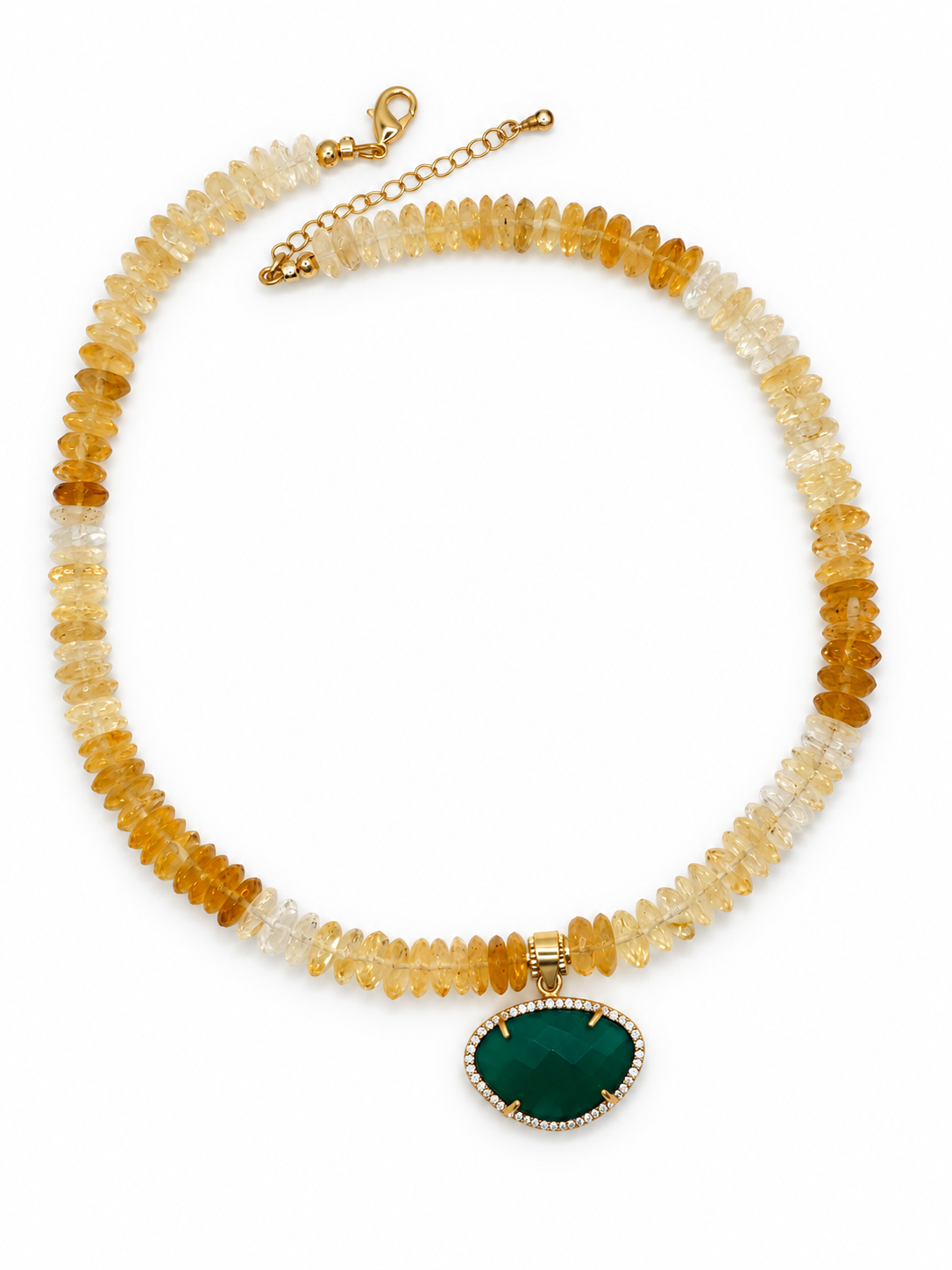 Citrine Glow Green Onyx Necklace
