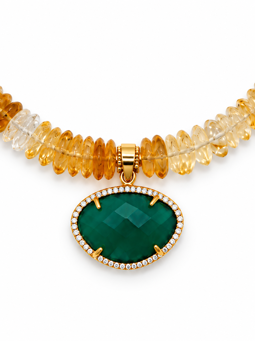 Citrine Glow Green Onyx Necklace