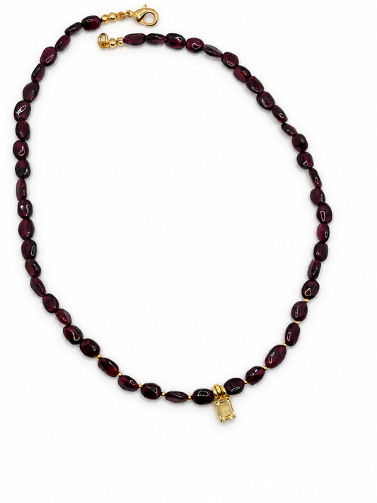 Garnet & Citrine Glow Necklace