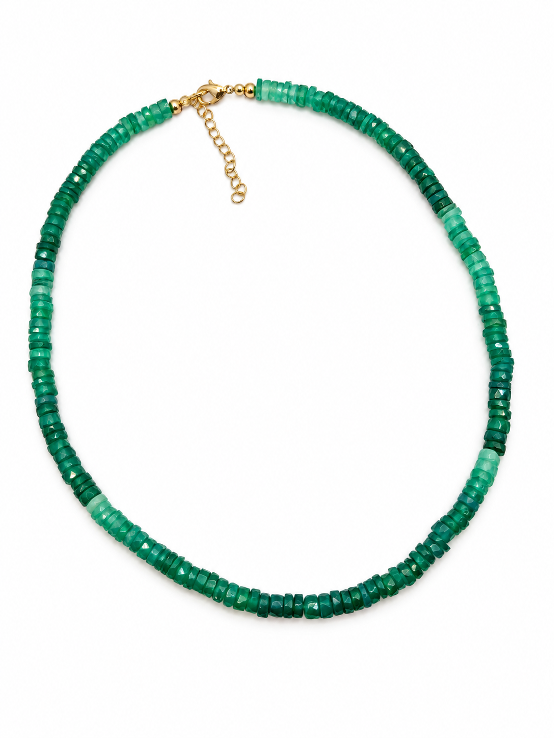 Green Onyx Heishi Gemstone Necklace