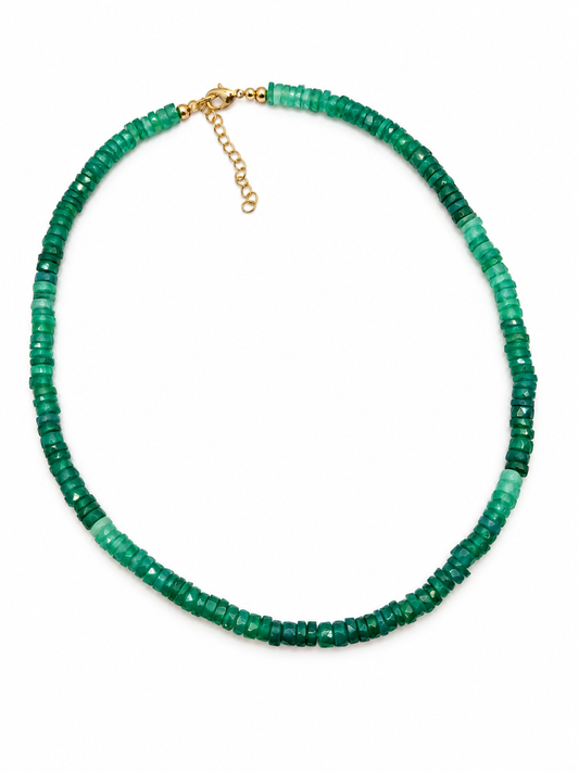 Green Onyx Heishi Gemstone Necklace