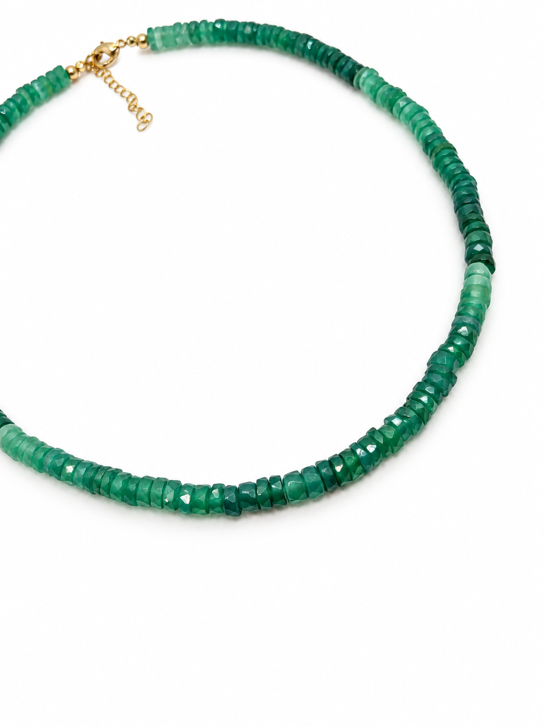 Green Onyx Heishi Gemstone Necklace
