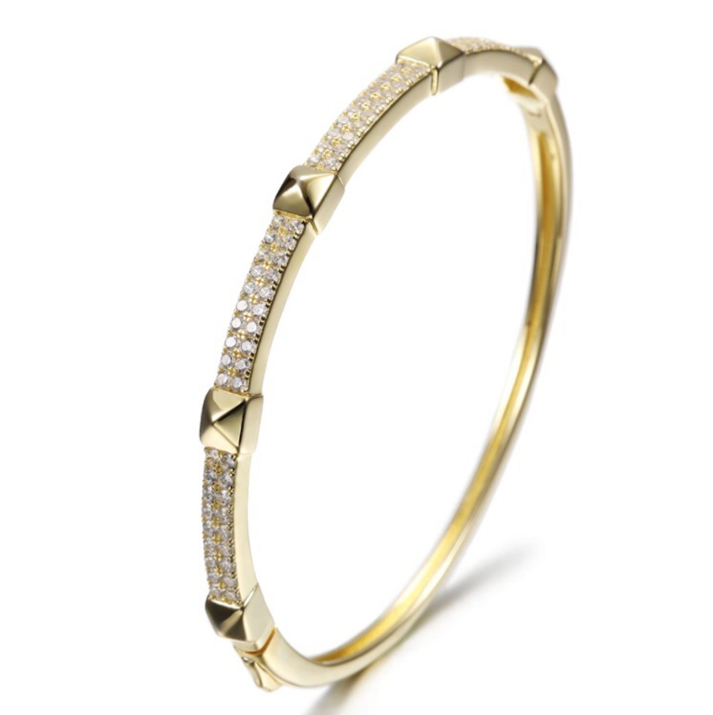 Pyramid Stud Crystal Bangle