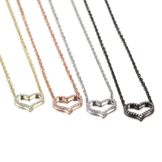 Small open heart necklace