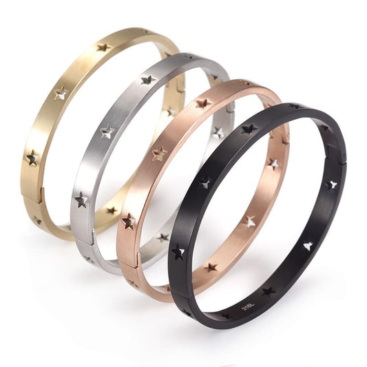 Star Cutout Bangle Bracelet Matte