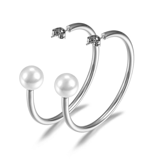 Single pearl hoops