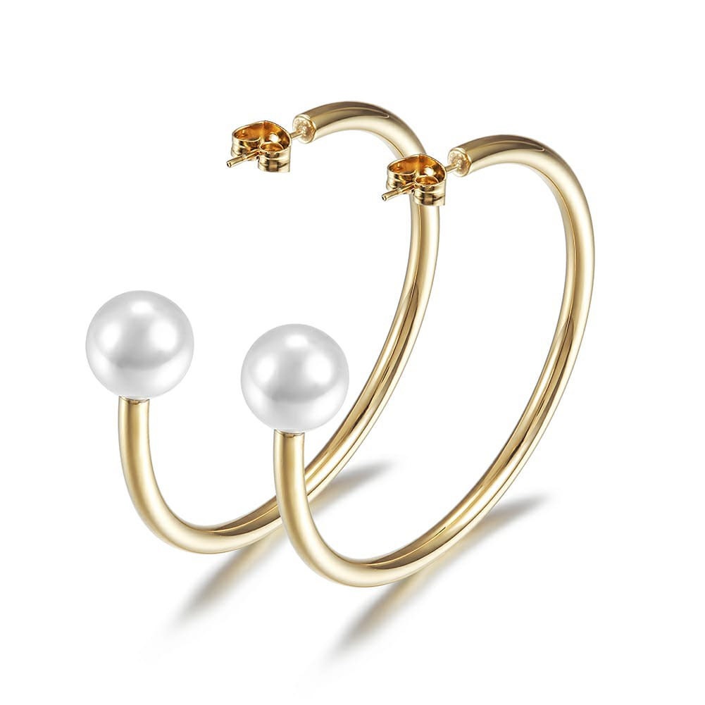 Single pearl hoops
