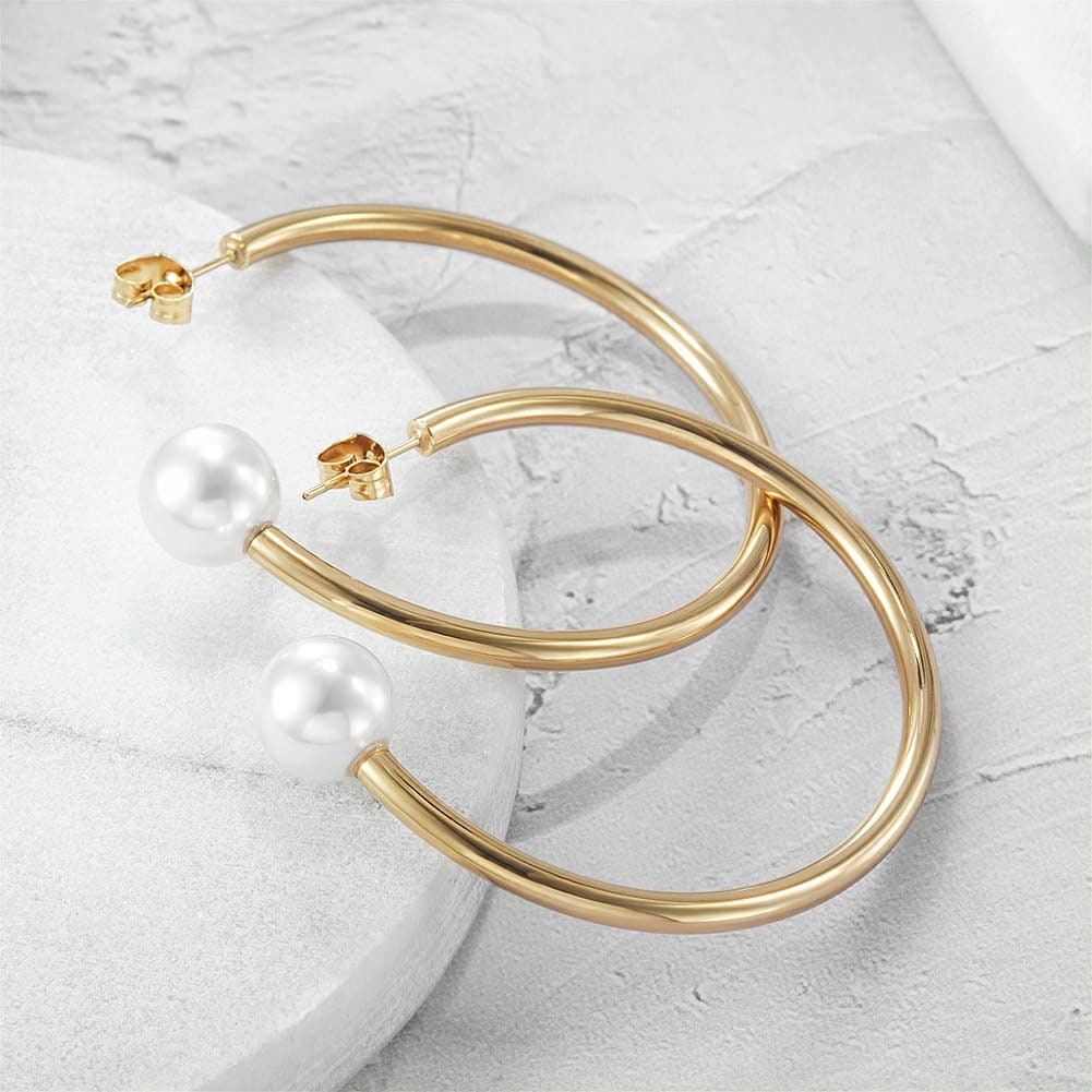 Single pearl hoops