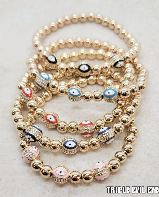Triple eye beaded bracelet