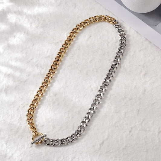 Two tone stainless steel chain