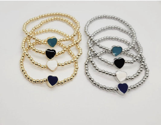 Color Pop Heart Beaded Bracelet