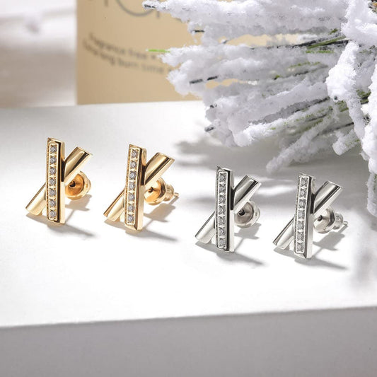 Crystal Bar Crossover Studs