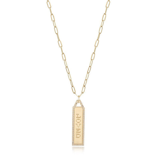 “LOVED” Gold Tag Necklace