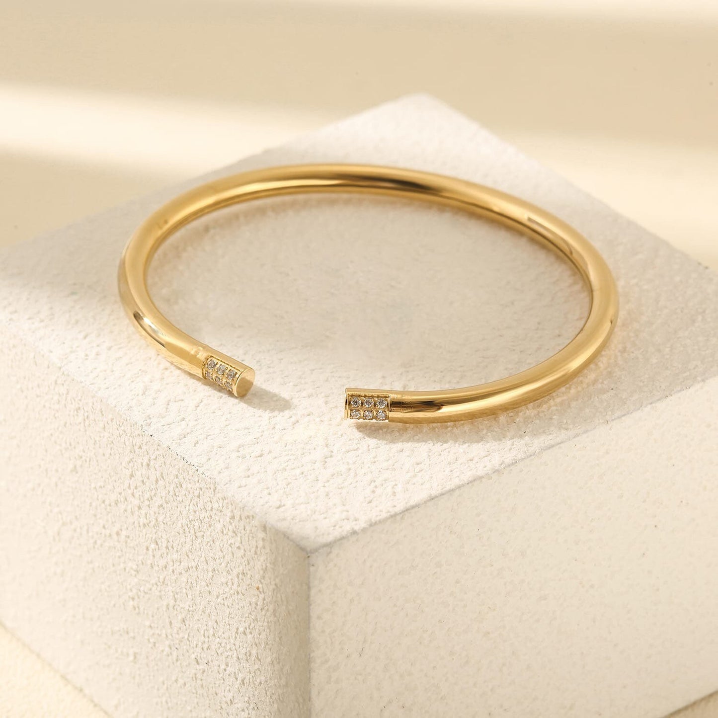 Sleek Pavé-Tip Cuff Bracelet