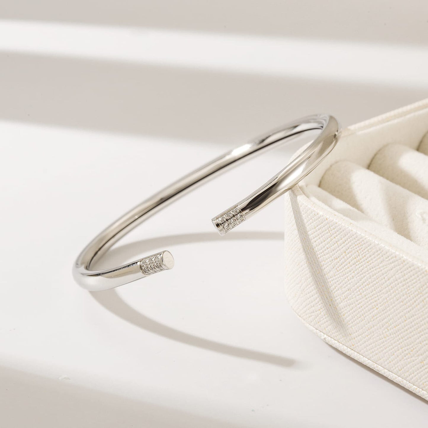 Sleek Pavé-Tip Cuff Bracelet