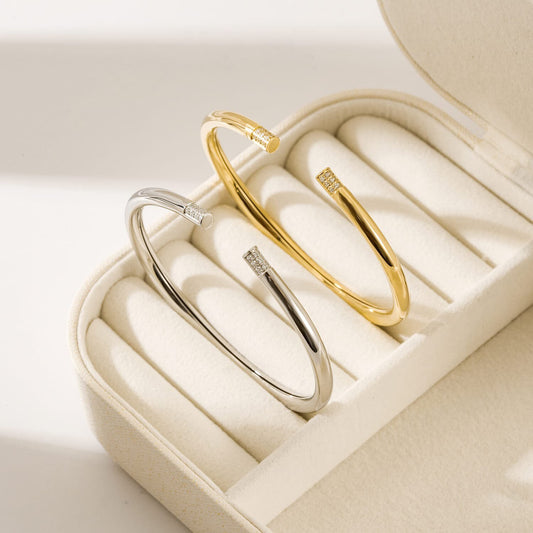 Sleek Pavé-Tip Cuff Bracelet