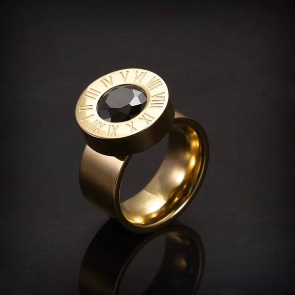 Interchangeable Gemstone Statement Ring – Gold Finish
