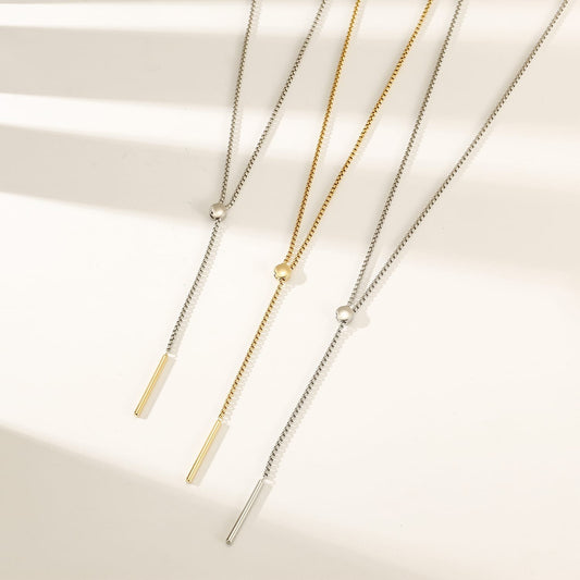 Sleek Bar Lariat Necklace