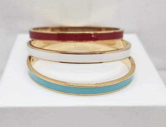 Color Enamel Stackable Bangles Gold