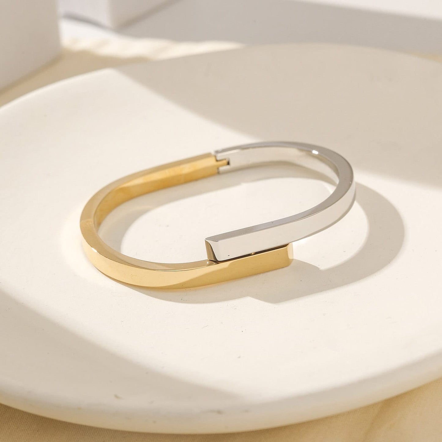 Sculpted Two-Tone Cuff Bracelet