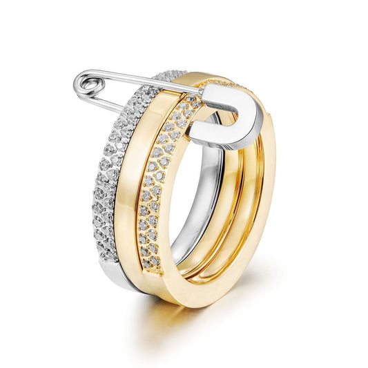 Triple Stack Safety Pin Ring