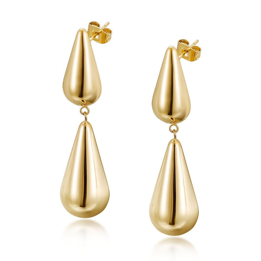 Bold Gold Teardrop Statement Earrings