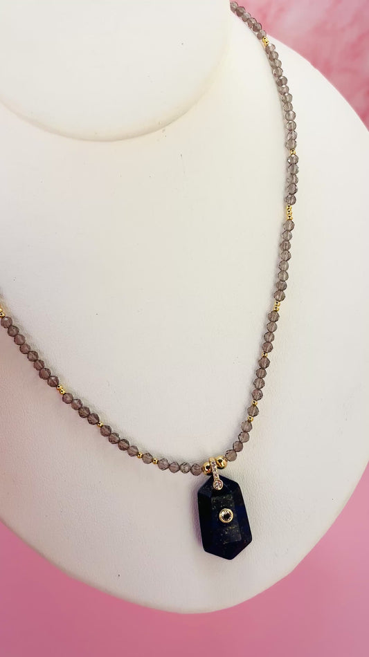 Midnight Smokey Quartz Heirloom Lapiz Lazuli